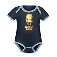 Organic Contrast Short Sleeve Baby Bodysuit - navy/sky
